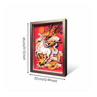Paper-Cut Horse Stand Festival Gift Paper-Cut Wall Art Traditional Style Astrological Horse Ornament for Living Room, Entryway, TV Cabinet