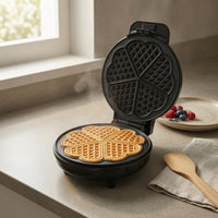 Non-Stick Clamshell Waffle Maker Indicator Lights Electric Waffle Maker Black Small Appliance Hinged