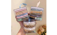 8 Pieces Braided Hair Ties Thick Ponytail Holders with Organizer Box Clear