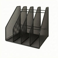 File Sorter with Four Compartments Compact Desk Organizer with 4 Compartments Freestanding Desktop Storage Rack for Office