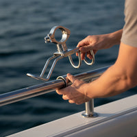 Rod Holder Heavy Duty Clamp-on Rod Holder Polished Hardware for Anglers, Yachts