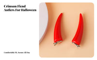 Red Devil Protrusion Hair Clips Easy to Wear Vivid Infernal Protrusion Clips Lightweight Halloween Fiendish Antlers for Cosplayers, Women