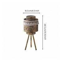 Centerpiece Tripod Candle Holder Vintage Metal Candle Holder Antique-Style Lantern with a Metal Hoop Openwork for Dining Table, Living Room