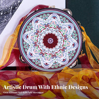 With chimes and Tassels Tasseled chime Drum Ancient Silk Road influenced Design Photo prop Long Colorful Ribbons Costume Accessory Traditional Chinese & aesthetic for Cosplayers, entertainers