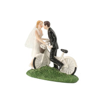 Wedding Cake Topper Resin Cake Topper with Cycle Elegant Couple Figurine for Brides, Bridal Shower