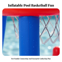 5 Pieces Thick PVC Material Floating Basketball Loop Toss Set Quick Inflate & Deflate 2-in-1 Pool Game Set Leak Resistant for Children
