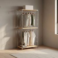 Large Capacity Accessible Closet System Adjustable Shelves Multi-Layer Storage Shelf Heavy Duty Clothing Organizer Easy Assembly for Bedroom, Entryway