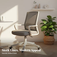 Adjustable Height Ergonomic Mesh posterior pivot Chair Caster casters Ergonomic Mesh Chair effortless Rolling Casters Office Furniture Support for Remote Workers, Students, video game enthusiasts, Conference Room, Bedroom, Gaming Setup
