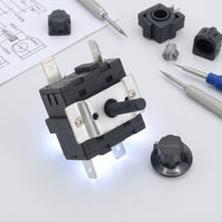Panel Mount Rotary Selector Switch with Bracket Compact Rotary Selector Switch Black 10amp for Repair Technicians, DIYers, Kitchen