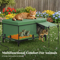 Heated Outdoor Shelter Waterresistant Heated Outdoor Feline Shelter Foldable Large Awning for Patio, Yard