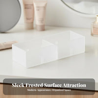 Frosted Finish adaptable Storage Tray Space-Saving Desktop Organizer Stackable Design Minimalist aesthetic for Makeup lovers, Office Workers, Bedroom, Bathroom, Cabinet, Craft Room