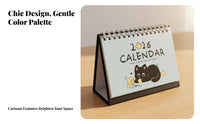 Cartoon Cat Calendar, Ins Style, Cute Desktop Decoration