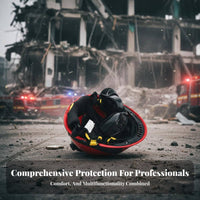 ABS Shell Firefighter Rescue Helmet Collision Resistant Rescue Helmet Hands-Unrestricted Lighting Hard Hat with Flashlight Mount Adjustable Fit for Firefighters, Industrial Workers, Arborists, Firefighting, Work at Height, Outdoor Operations