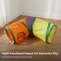 Lightweight & Portable L-Shaped Cat Tunnel Colorful Design Pet Tunnel Maze DIY Pet Maze Tube for Kittens, Rabbits, Small Dogs