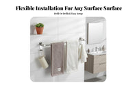 No-Drill Installation Wall-Mounted Towel Bar Rust-Proof Bathroom Hardware Rustproof Household Fixture Heavy-Duty for DIY Enthusiasts, Property Managers, Restroom, Lavatory, Laundry Room, Kitchen