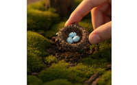 Bird Nest with Eggs Resin Mini Artificial Bird Nest Rustic Ornament for Crafters, Collectors, Fairy Garden Areas, Photography