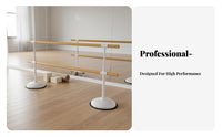 Stable Base Adjustable Double Ballet Barre Non-Slip Feet Adjustable Dance Barre Steel Core Reinforced Freestanding Dance Bar Heavy Duty Construction for Dancers, Adults, Beginners, Studio, School, Gym