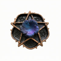 Handmade Resin Crystal Ball Base Textured Engraved Star Display Stand Raised Supports Crystal Ball Stand Dark Finish