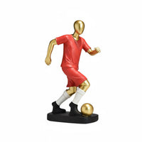 Light Luxury Soccer Player Statue Artistic Football Player Figurine Modern Design Desktop Soccer Ornament Unique Shape for Men, Boys, Living Room, Study, Office, Bedroom