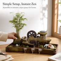 Tabletop Water Fountain Ornament with Circulating Filter for Fish Tank & Pond Landscaping