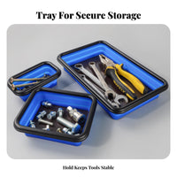 Large Capacity Foldable Attractive Parts Tray Easy to Clean Attractive Parts Tray Non-Scratch for DIY Enthusiasts, Auto Repair, Workshop