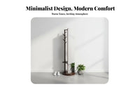 Solid Wood Frame Swivel Mirror with Clothes Hanger Multifunctional Design Rotating Organizer with Mirror Space Saving Bedroom Furniture Storage Shelves for Apartment Dwellers, Homeowners, Adults, Dressing Room, Entryway, Hallway, Cloakroom
