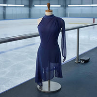 Figure Skating Dress Asymmetrical Hemline Skating Performance Dress Sports Clothing Competition Ready Soft