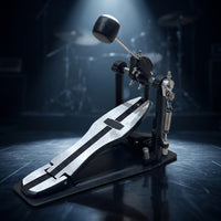 Floor-Mounted Kick Drum Pedal with Adjustable Beater Compact Bass Drum Pedal with Chain Drive Heavy-Duty Sturdy for Drummers, Beginners, Practice Rooms, Rehearsal Areas