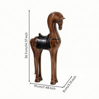 Horse Figurine with Pedestal Decorative Horse Figurine Minimalist Sculpture for Living Room, Office, Study