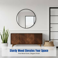Hardwood Side Cabinet, Modern Minimalist, Vintage, Wall-Mounted, Living Room, Small Space