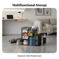 With Wheels Exercise Mat Holder Cart Space Saving Design Rolling Fitness Equipment Cart Large Capacity Home Gym Storage Organizer Long-Lasting Construction