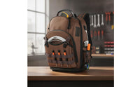 Multi-Pocket Tool Backpack Padded Tool Bag Backpack Long-Lasting Work Pack Adjustable for Electricians, Technicians, Job Site