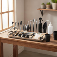 Waterproof Mat Included Succulent Tool Set Stainless Steel Heads Mini Succulent Tool Set Multi-Functional Miniature Gardening Tools Easy to Clean for Beginners, Terrarium Building, Office Desk