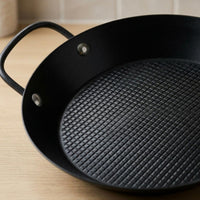 Base Round Stainless Steel Frying Pan Flat Wide Surface Shallow Nonstick Pan Induction Ready Double Loop Handle Skillet Easy to Clean for Stovetop
