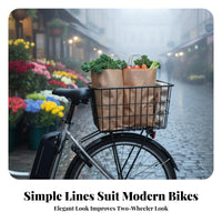 Accessible Top Rear Bike Basket Large Capacity Bike Schoolbag Carrier Sturdy Construction for Commuting