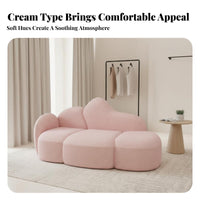 Puff-Like Design Modular Bubble Couch Soft Texture Loveseat Curved Contour Home Seating Deep Seat for Apartment Dwellers, Interior Designers, Small Areas, Living Room, Boutique, Reception Area