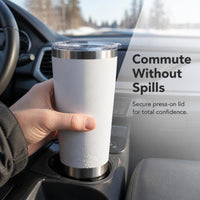 20oz Sublimation Stainless Steel Car Tumbler with Lid, Double-Wall Vacuum Insulated Travel Mug for Hot & Cold Drinks