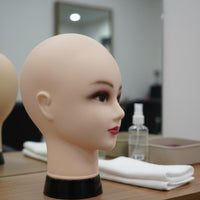 Bald Display Head Smooth Surface Bald Mannequin Head Realistic Proportions Hat Display Mannequin for Hair Stylists, Retailers, Retail Store, Classroom