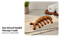 Branch-Like Shaped Acupressure Comb Unpainted & Unwaxed Wooden Massage Comb 5 Prong Head Massager Ergonomic Design for Travel