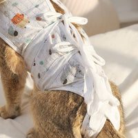 Cat Neutering Suit, Breathable Post Surgery Clothing with Tie Closure, Four-Leg Anti-Lick Design, Full Body Recovery Wear After Surgery