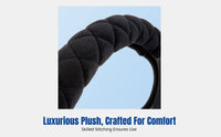 Winter Plush Steering Wheel Cover, Universal Fit, Anti-Slip, Warm, Sporty Design for Car