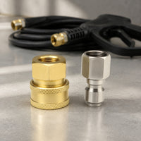 2 Pieces 3/8 Inch Female Coupler Brass Quick Coupler with Plug Quick Connect Fittings Compact Hose Adapter Set for Car Detailers