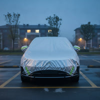 Reflective Half Car Cover Aluminum-Film Car Top Cover Weather-Resistant Safeguarding for Driveway
