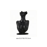 Shoulder Drape Half-Face Mannequin Bust Long Neck Jewelry Bust Integrated Base Necklace Holder