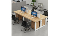 With Privacy Dividers 4 Person Office Workstation Large Work Surface Multi Person Computer Desk Heavy Duty Modern Office Cubicle Desk Cable Management for Personnel, Call Contact Center, Coworking Space