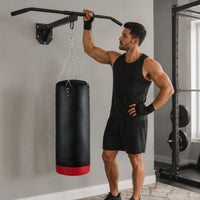 Heavy-Duty Pull-up Bar with Bag Hanger Multi-Functional Wall-Mounted Pull-up Bar Space-Saving Training Rack Sturdy for Boxers, Athletes, Home Gym, Garage, Apartment