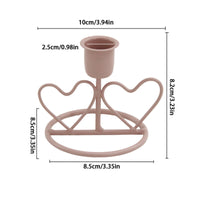Heart Shaped Candle Holder Minimalist Style Wrought Iron Candlestick Paired Hearts Candle Holder for Valentine's Day, Dining Table, Wedding