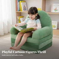 Cute Cartoon design Crownrear Princess Chair Foldable Crown-Shaped Thrindividual Soft and Comfortable Plush Armchair Lightweight Design for Girls, Toddlers, Kids, literature corner, Playroom, Bedroom, Living Room
