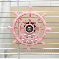 Parrot Toy Rotating Wheel for Budgie, PLA Material 360 Degree Rotating Cockatiel and Interactive Parakeet Toy with Suction Cup for Bird Cage
