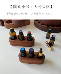 实木精油置物架 简约桌面整理盒木质收纳盒 多特瑞展示盒子整理架 圆孔小号【3格-特价】10-20mlml